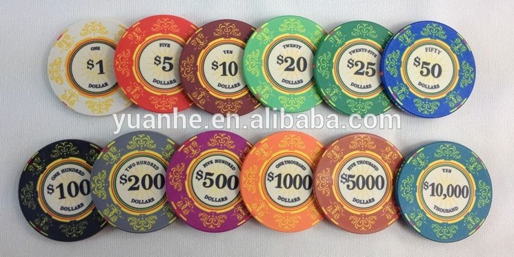 11.5g 40 x 3.3mm Casino Texas Hold'em Dice Value Plastic ABS Poker Chips