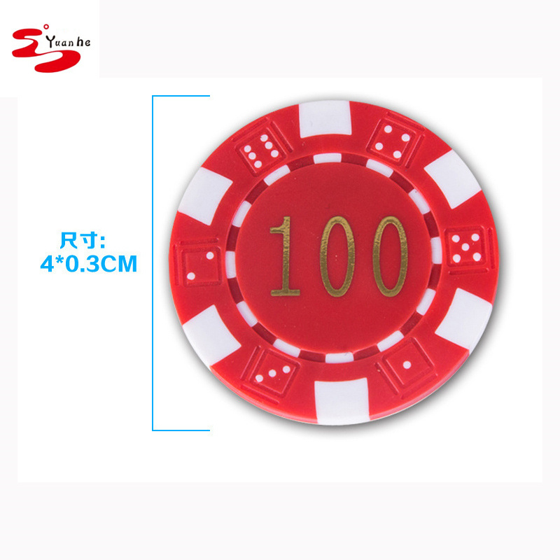 11.5g 40 x 3.3mm Casino Texas Hold'em Dice Value Plastic ABS Poker Chips