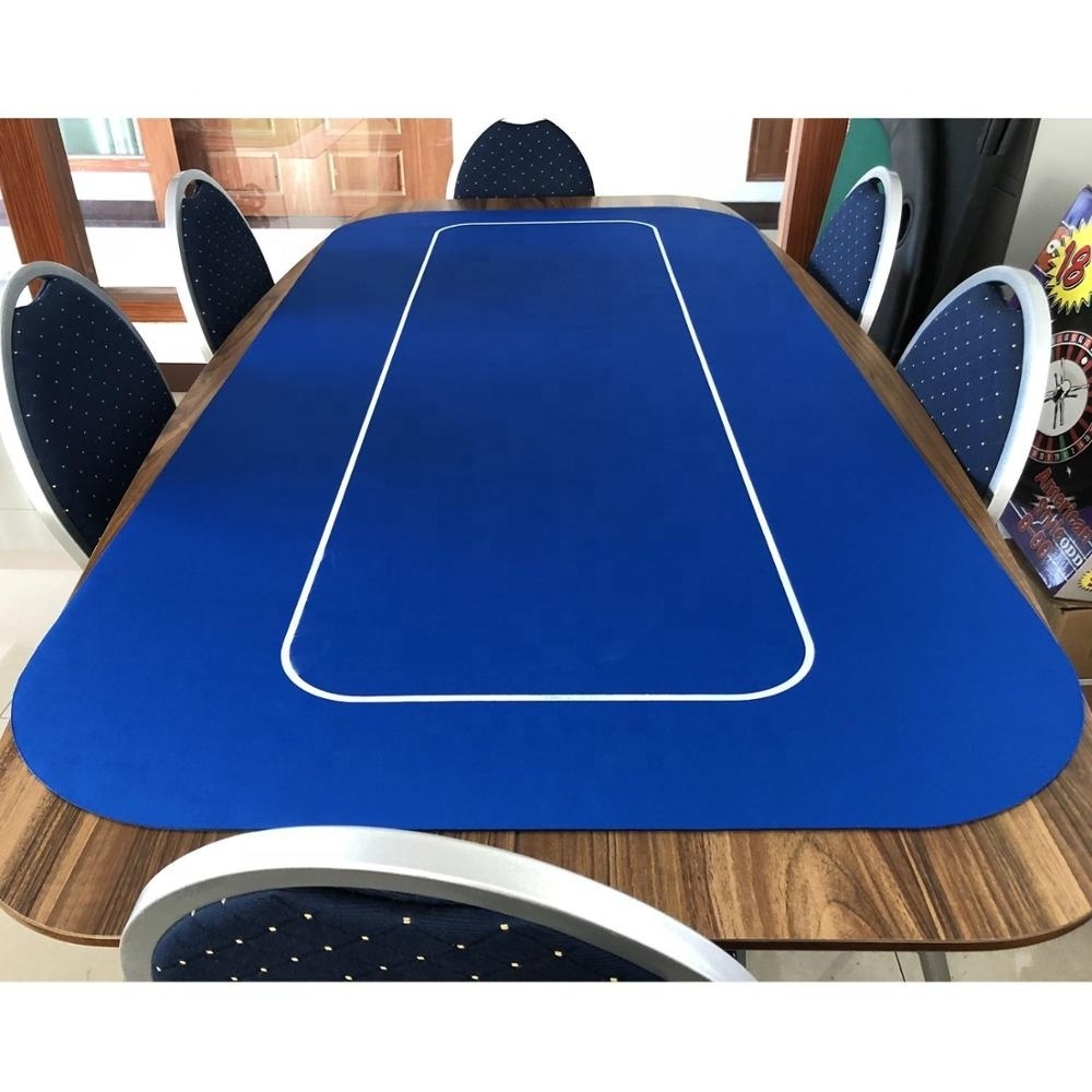 180x90cm Rectangle Solid Casino Texas Hold'em Poker Table Felt Layout Top Cover Rubber Game Mat