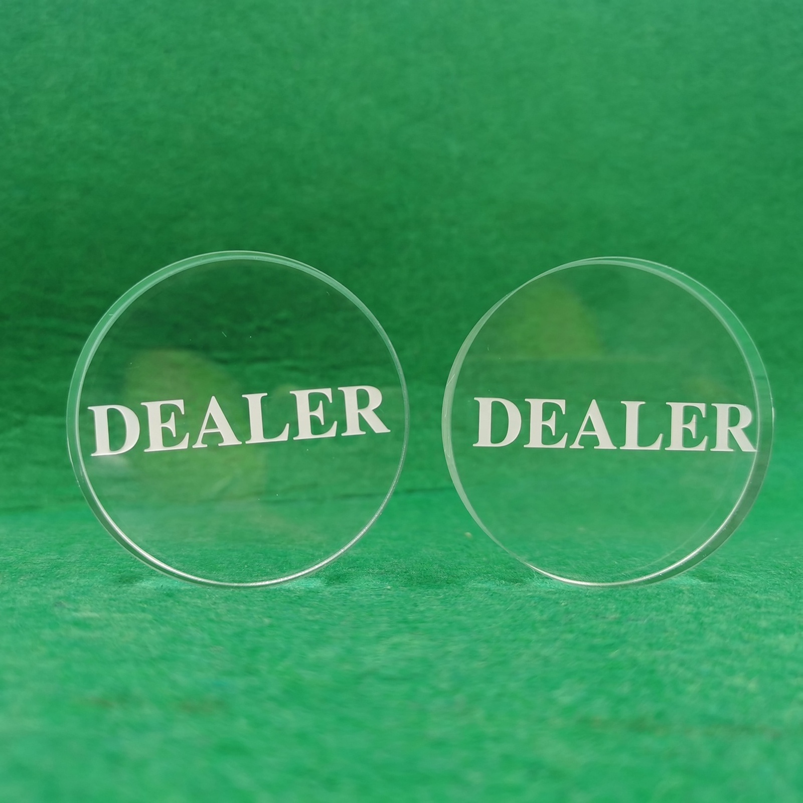 Transparent Glass Casino Dealer Buttons Poker Dealer Buttons Chips