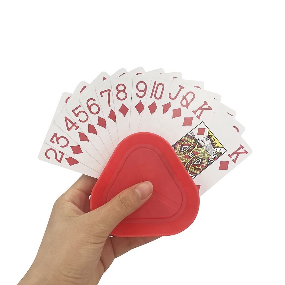 Triangle Shaped Hands-Free Playing Card Holder set of 4 (Playing cards not included)