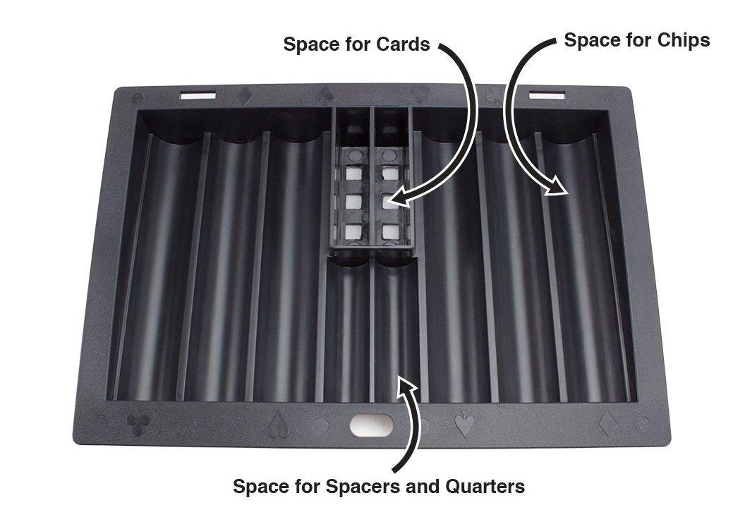 350pc Blackjack Plastic Poker Dealer Chip Tray