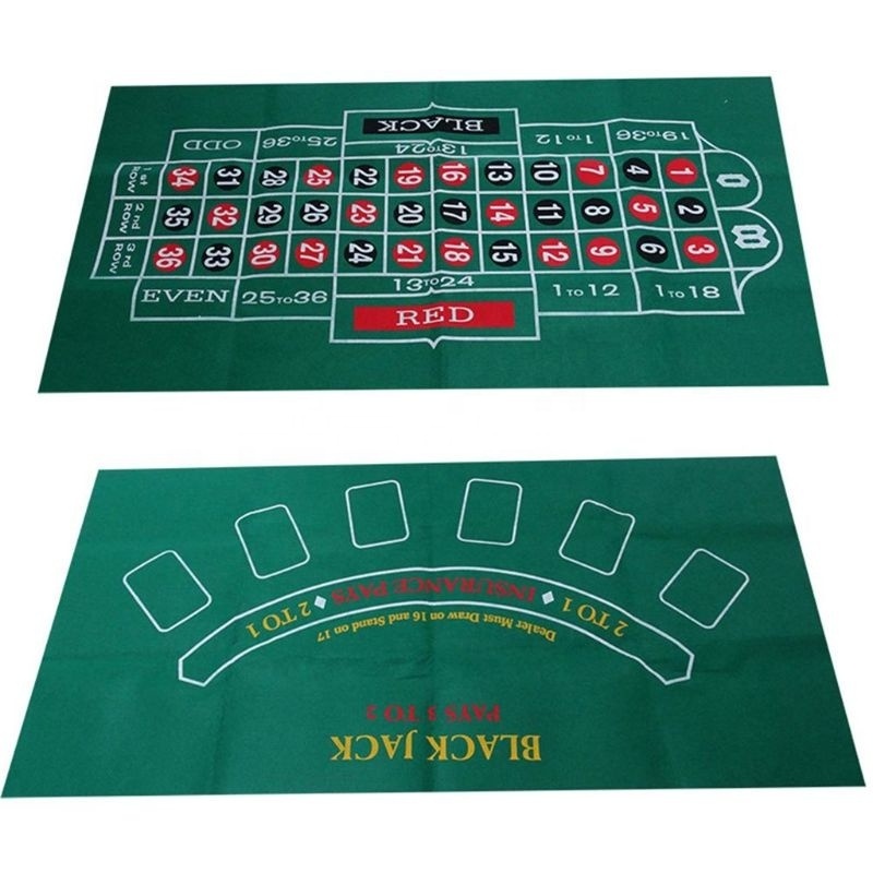 Casino Accessories Double-sided Non-woven Game Tablecloth Russian Roulette & Blackjack Gambling Table Mat