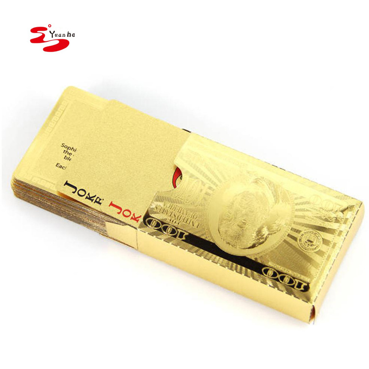 Yuanhe Luxury 24K Gold Foil Water Proof Poker Playing Cards