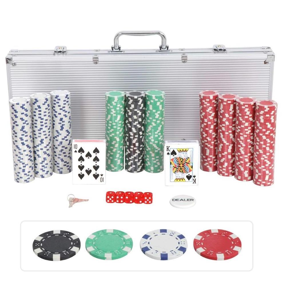 500 Casino Chip Texas Hold'em Style Poker Chip  Aluminum Case Set