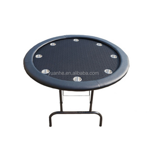 Wholesale high quality 48 inch round poker card table with 8 stainless steel cup holders and speed cloth