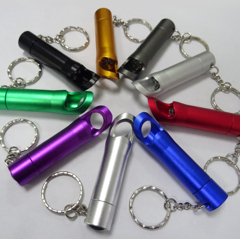 Aluminum Alloy Waterproof  Mini Flashlight  With Bottle Opener printed Logo Led Keychain Torch Light