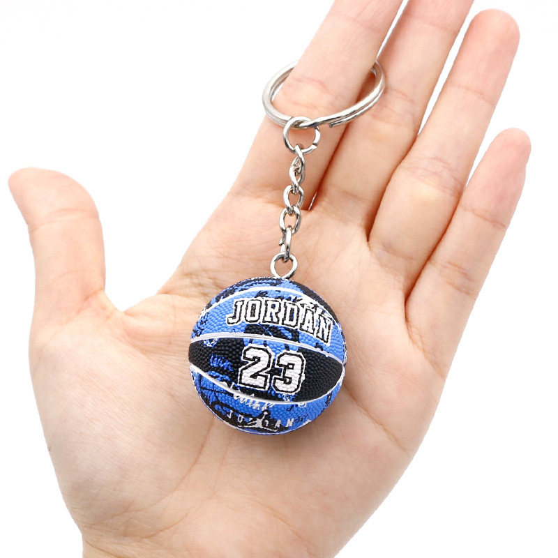 American Basketball Team Player Kobe James Curry Key Chain Keyring Pendant Charm Small Mini Basketball Keychain