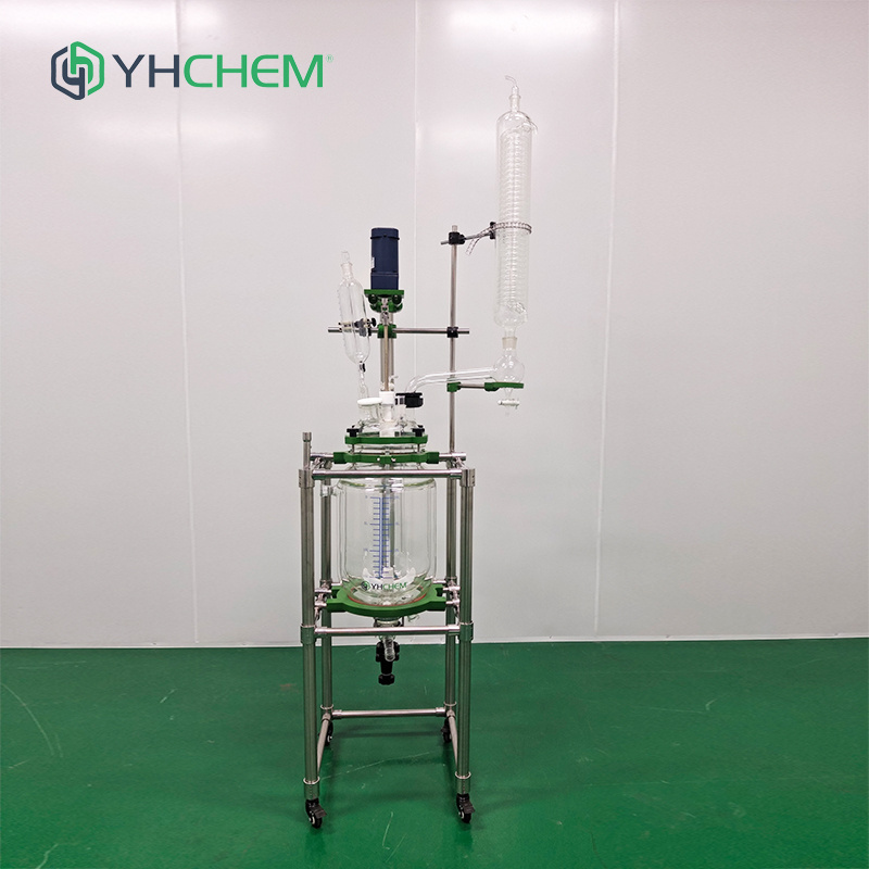 High temperature lab stirred chemical jacketed glass reactor new arrival