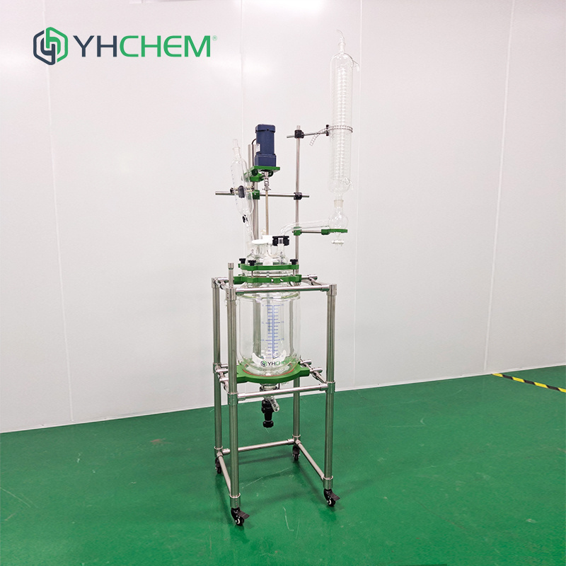 High temperature lab stirred chemical jacketed glass reactor new arrival