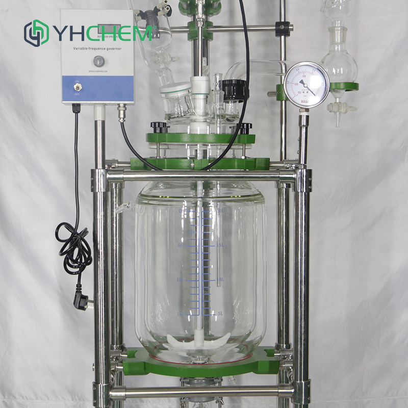 High temperature lab stirred chemical jacketed glass reactor new arrival