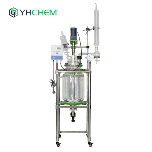 High temperature lab stirred chemical jacketed glass reactor new arrival