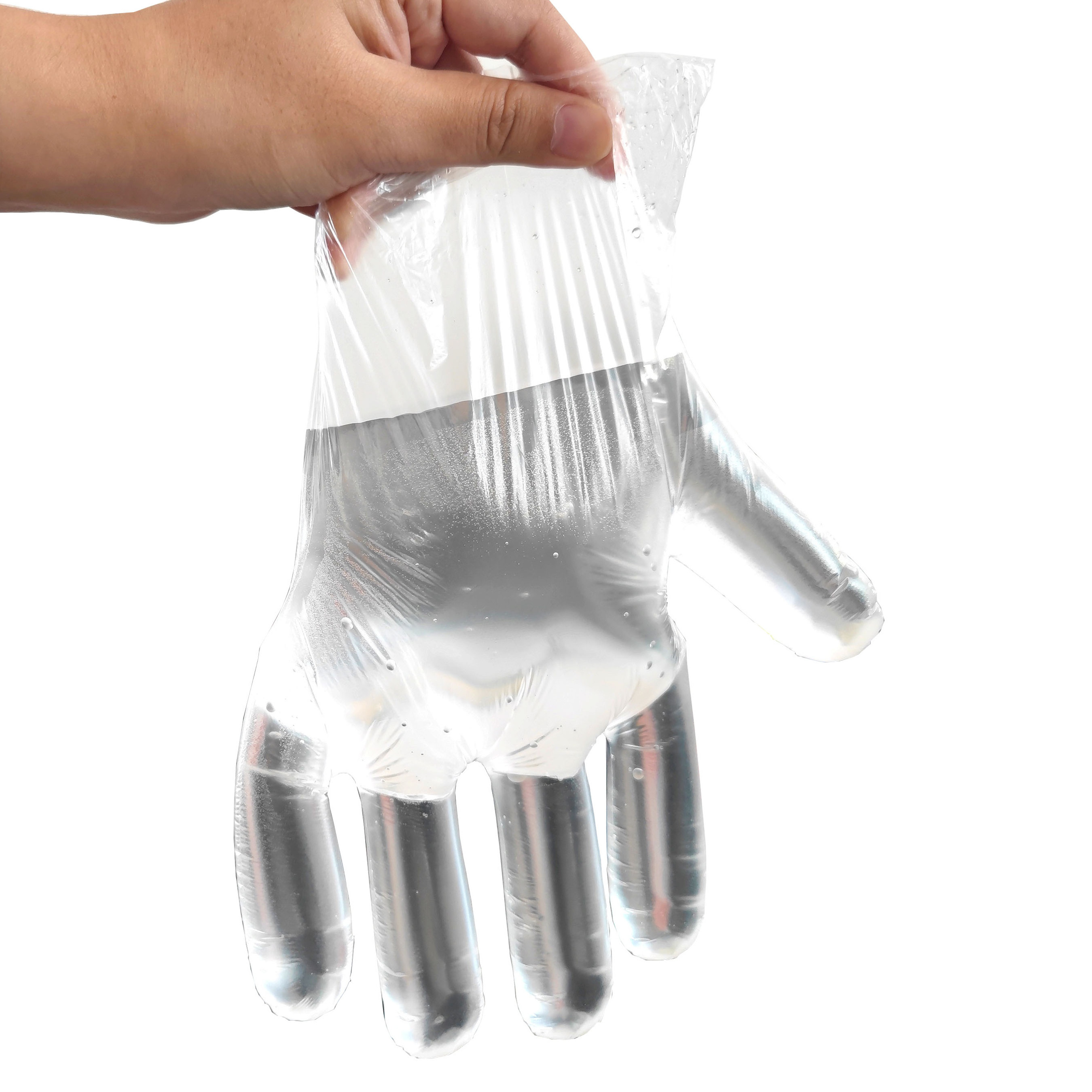 2 pcs Disposable Hand Gloves Transparent Disposable Poly Gloves PE Plastic Gloves for Food Prep Cooking BBQ Food Grade Folded