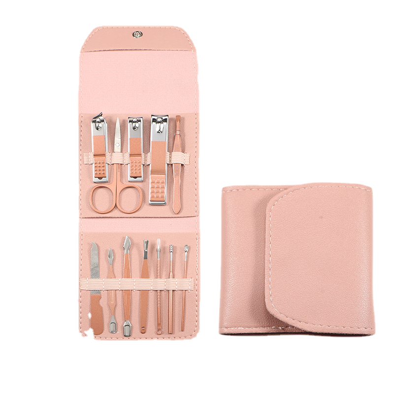 12 in 1 Manicure Set Nail Clippers With Pu Bag Manufacture Pcs/set Rose gold Personal Pedicure Kit Grooming