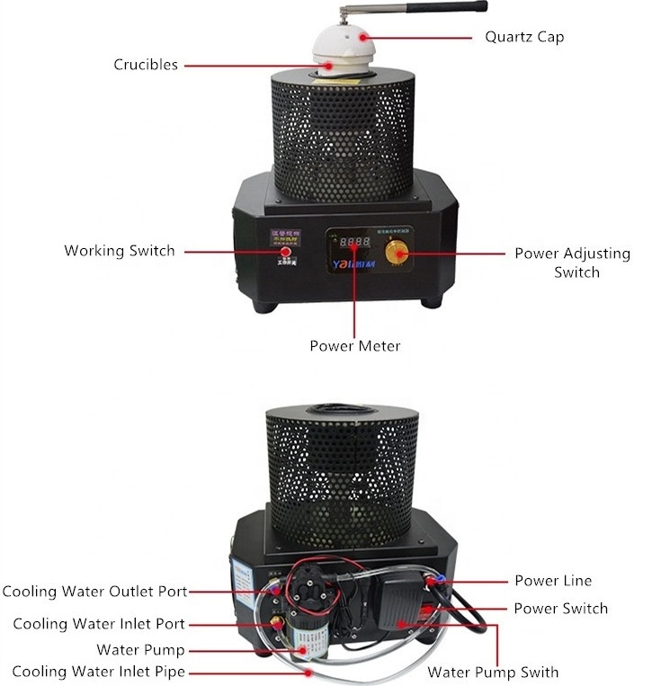 2kg electric small induction gold melting casting furnace jewelry machines equipment price