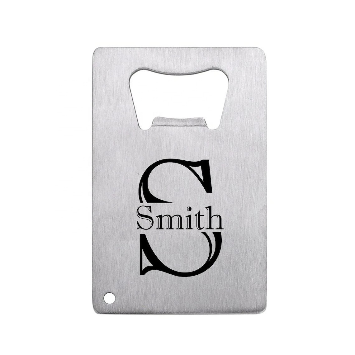 Silver Brushed Stainless Steel Bottle Opener Custom Logo Printing Credit Card Beer Openers