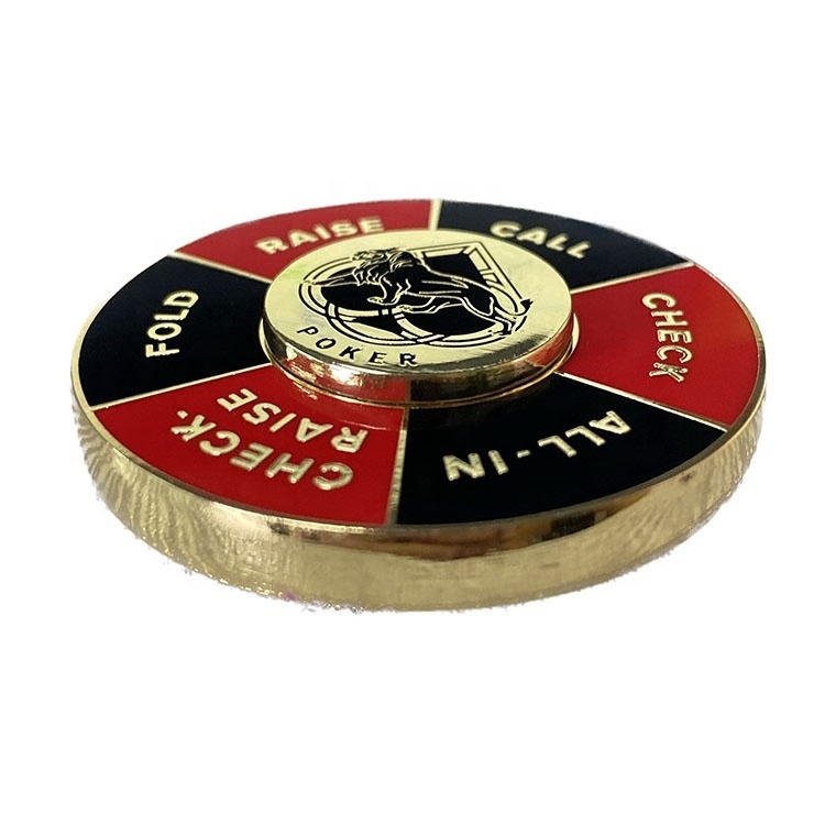 New Arrival Gifts Gold Metal Spin Casino Poker Chips Custom Enamel Logo Souvenir Rotate Metal Poker Chips