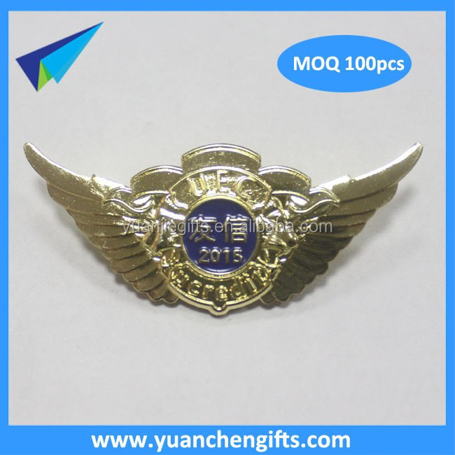 Manufacture custom die casting pins 3D antique brass metal lapel pin souvenir zinc alloy enamel pin