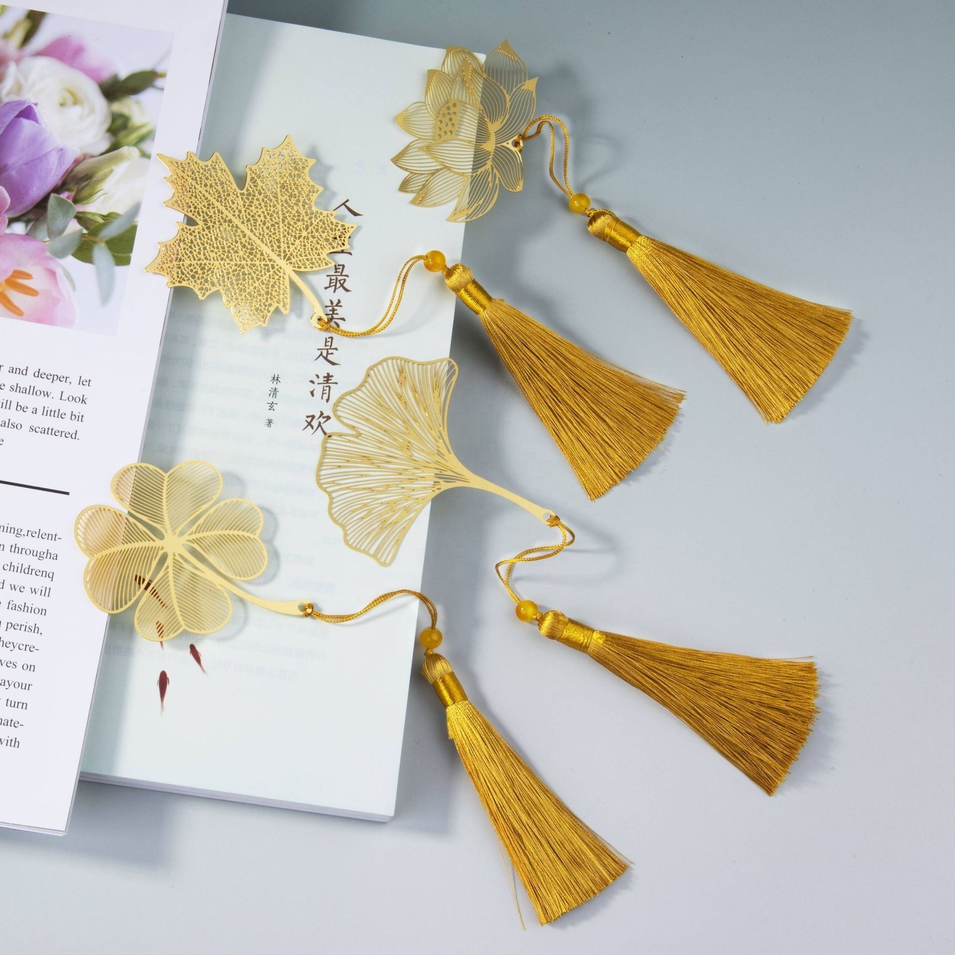 Wholesale Custom Bookmark Metal Leaf Shape Bookmark Brass Bookmark For Kid