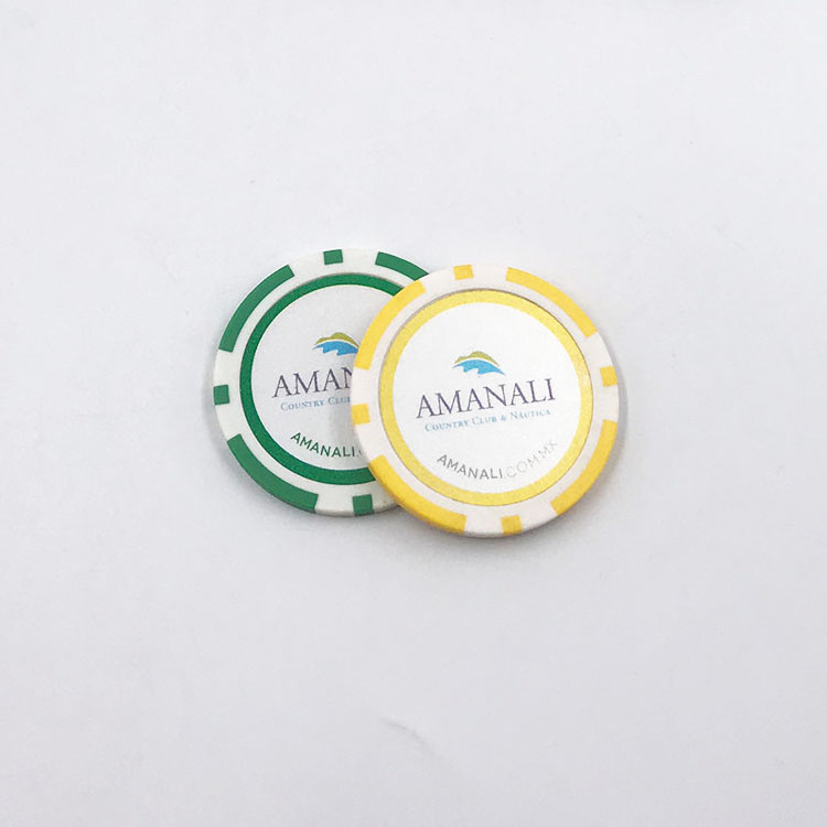 Ceramic custom printed logo cheap poker chips wholesale