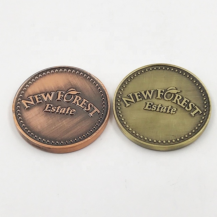 Wholesale Custom Logo Golf Ball Marker Coins Antique Copper Brass Style Ball Marker Die Stamp Marker