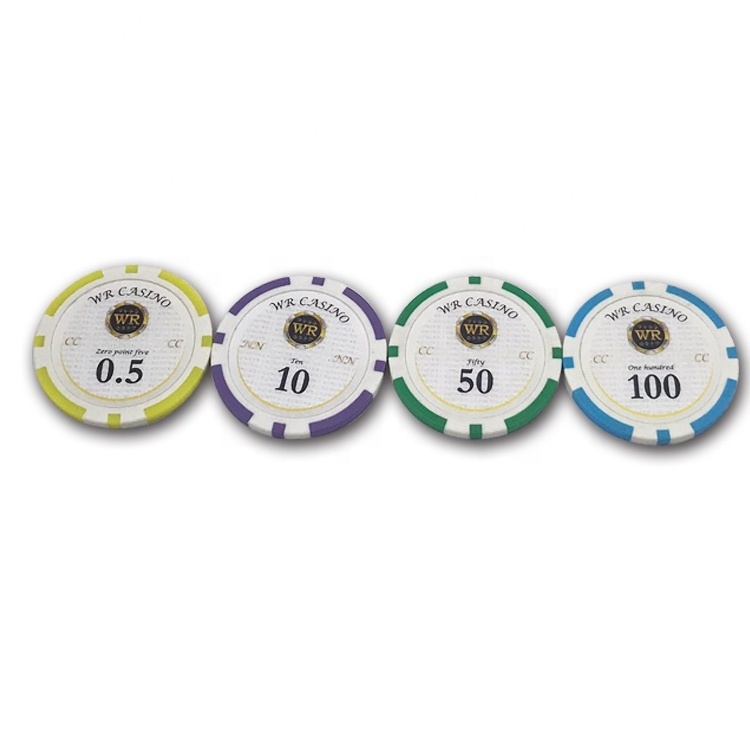 Wholesale colorful ceramic poker chips casino chips with custom denominations