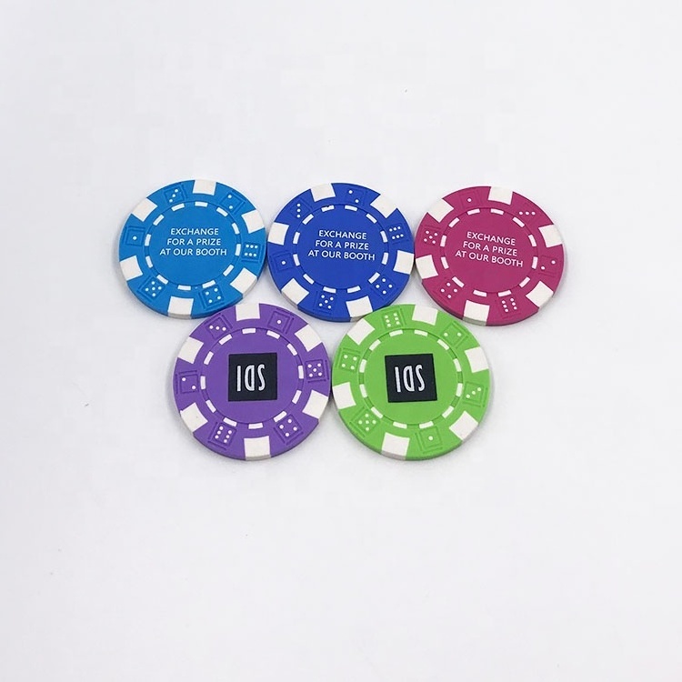 Custom  logo clay poker chips 12gram different colors dice logo casino chip