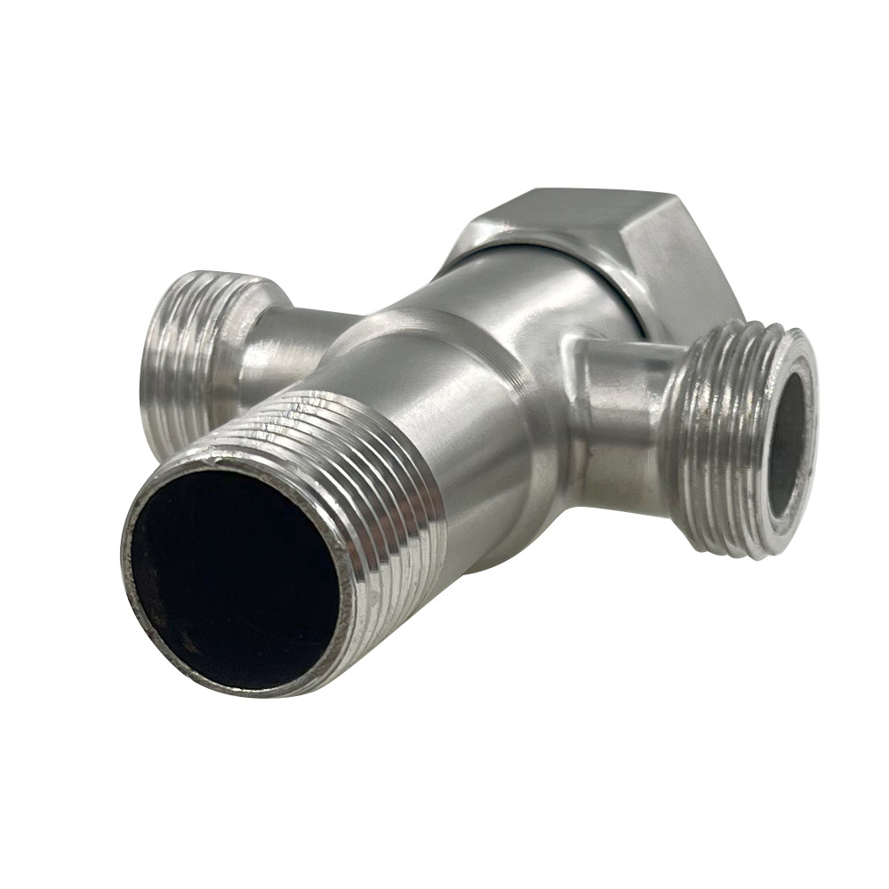 201 Stainless Steel Double Angle Valve One in and Two Out Antique Angle Valve Double Two Stop