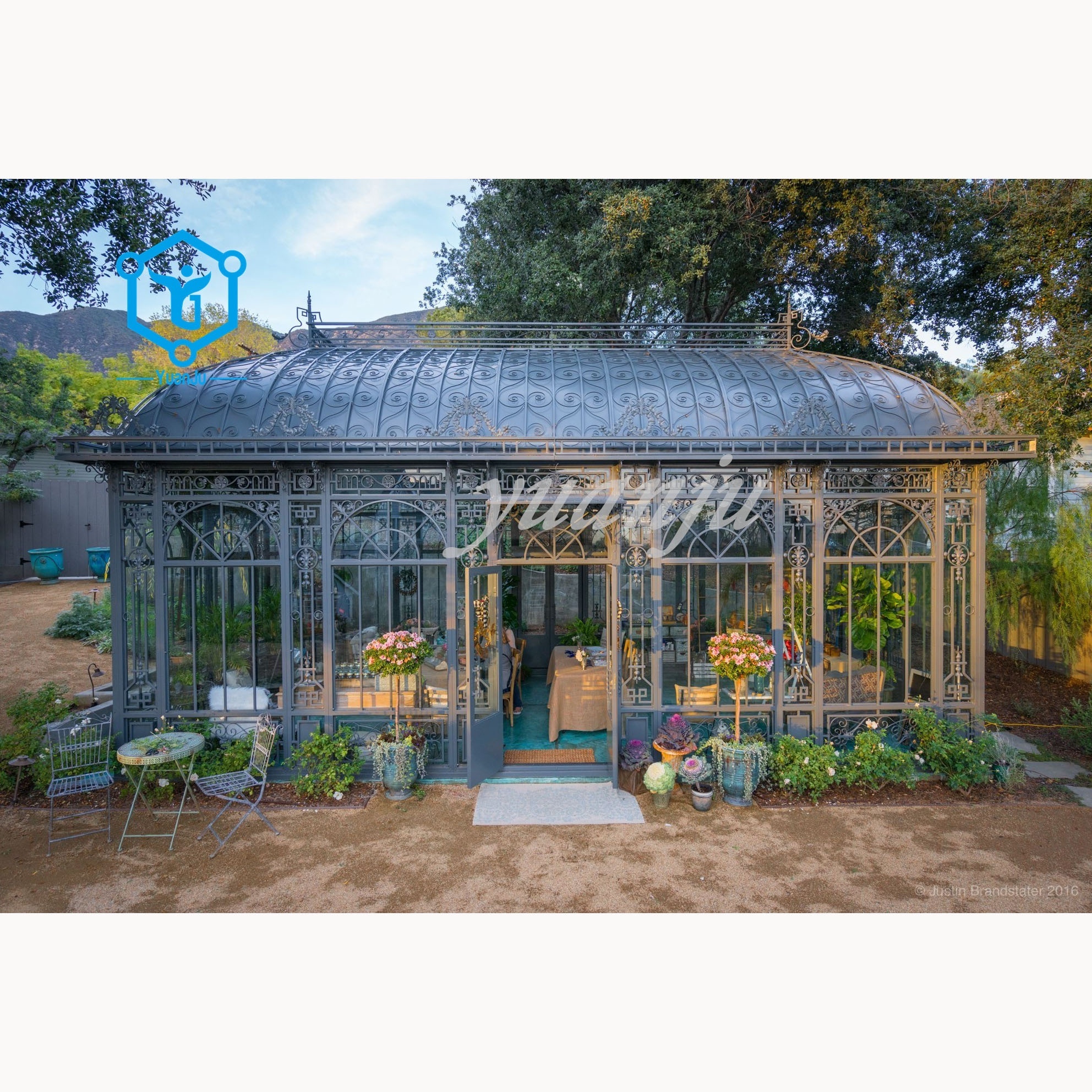 Outdoor Large Garden Gazebos Wrought Iron Greenhouse For Sale