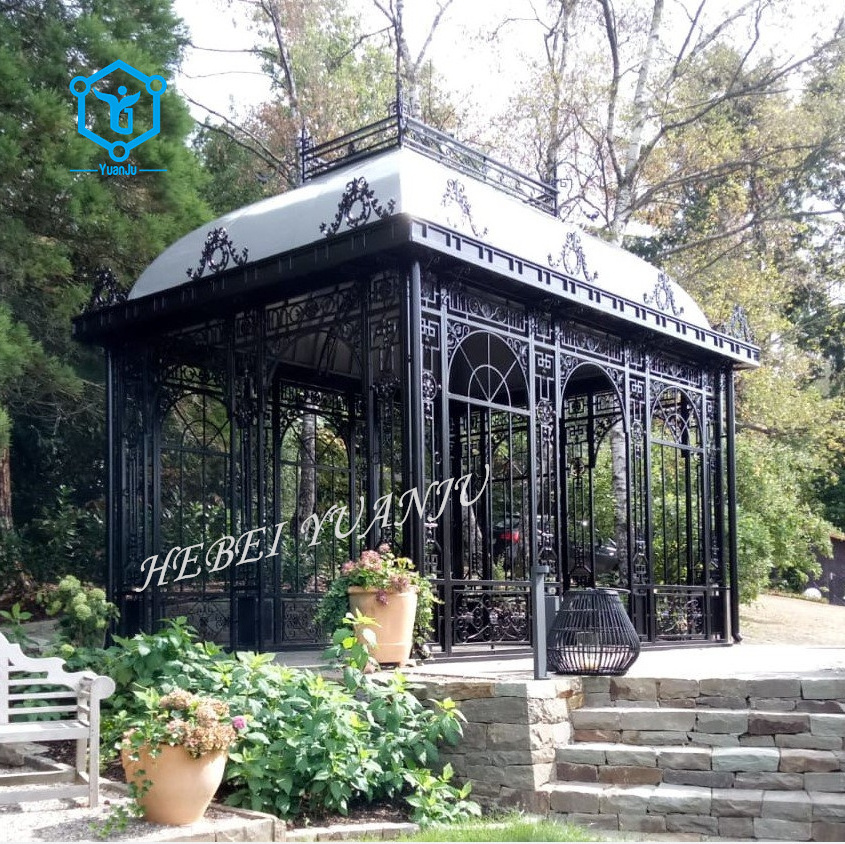 YUANJU cast iron pavilion garden low cost greenhouse for flowers plant agriculture