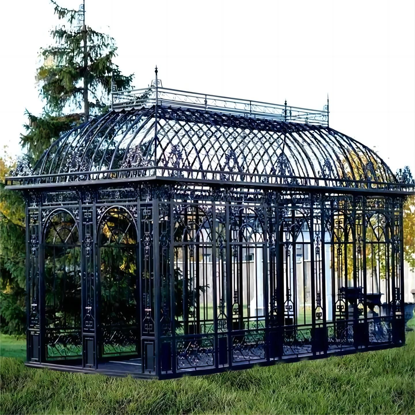 YUANJU cast iron pavilion garden low cost greenhouse for flowers plant agriculture