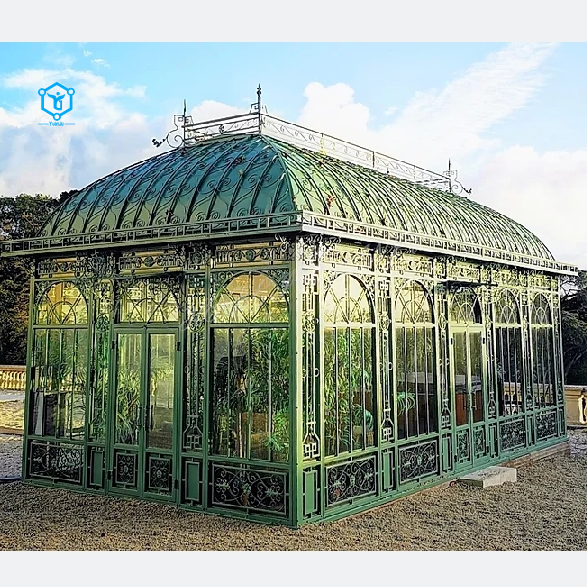 YUANJU Garden Steel Victorian Prefabricated Conservatory Glass Gazebo