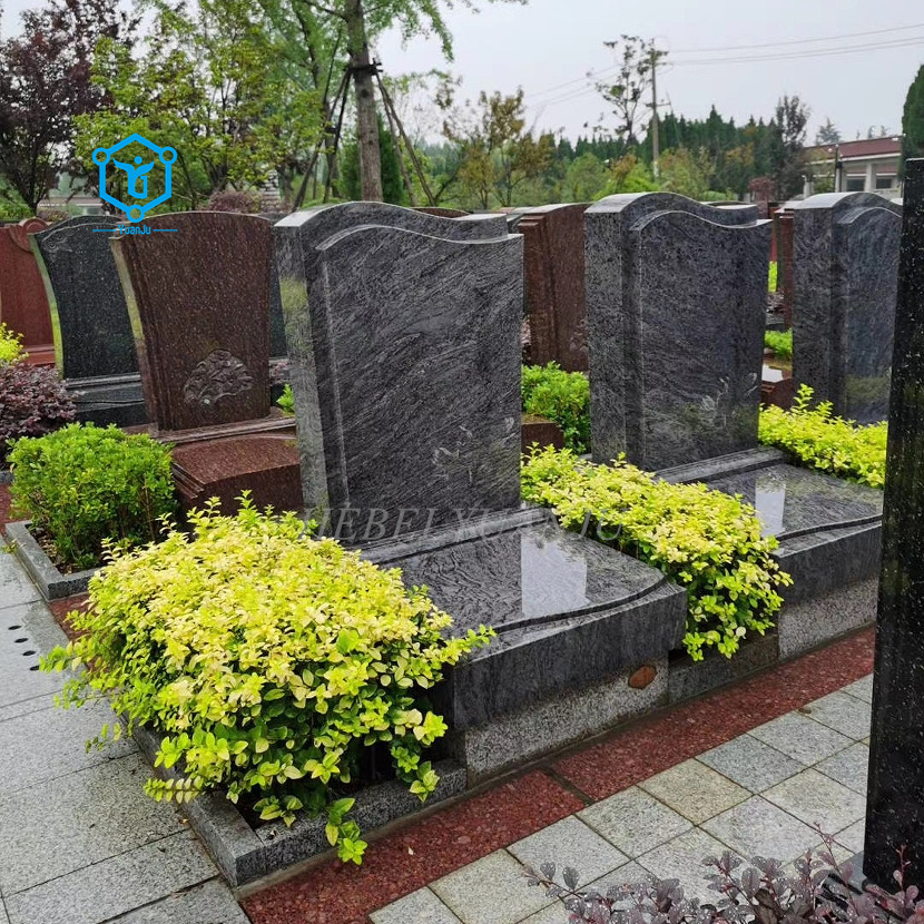 Granite Headstones Outdoor Modern Red Granite Marble Wings Angel Statue Headstones Memorial Sculpture