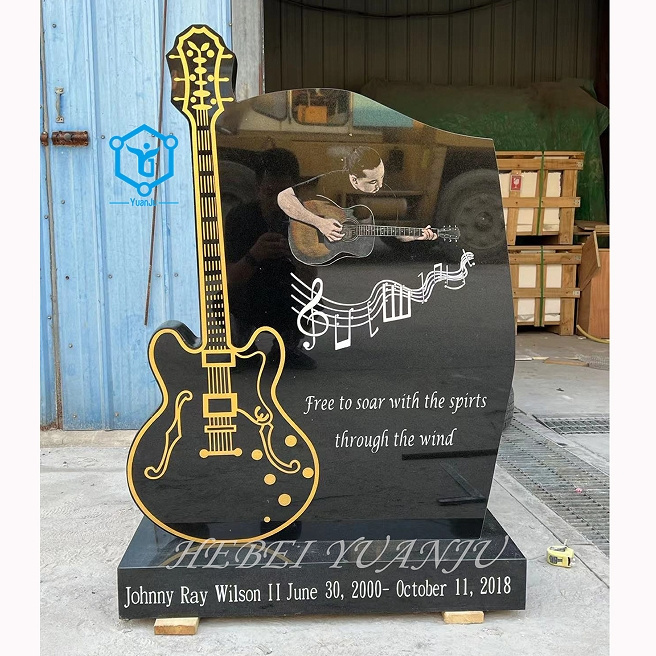 Granite guitar monuments headstones for graves Malaysia granite tombstone