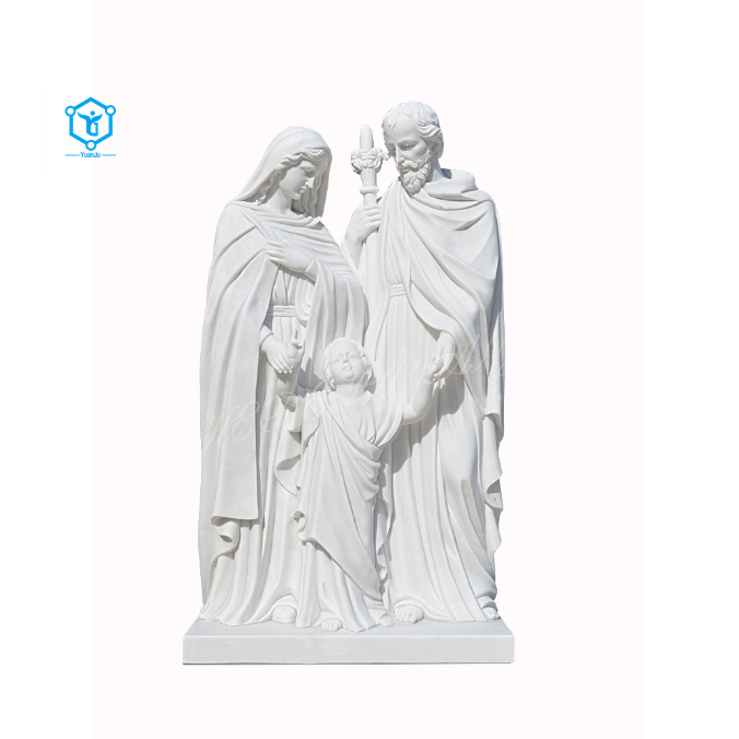 YUANJU Life Size Hand Carved Religious Church Classic Religious Figure Holy Family Statue For Sale