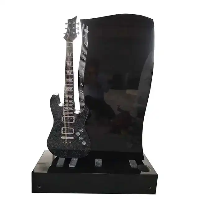 Granite guitar monuments headstones for graves Malaysia granite tombstone