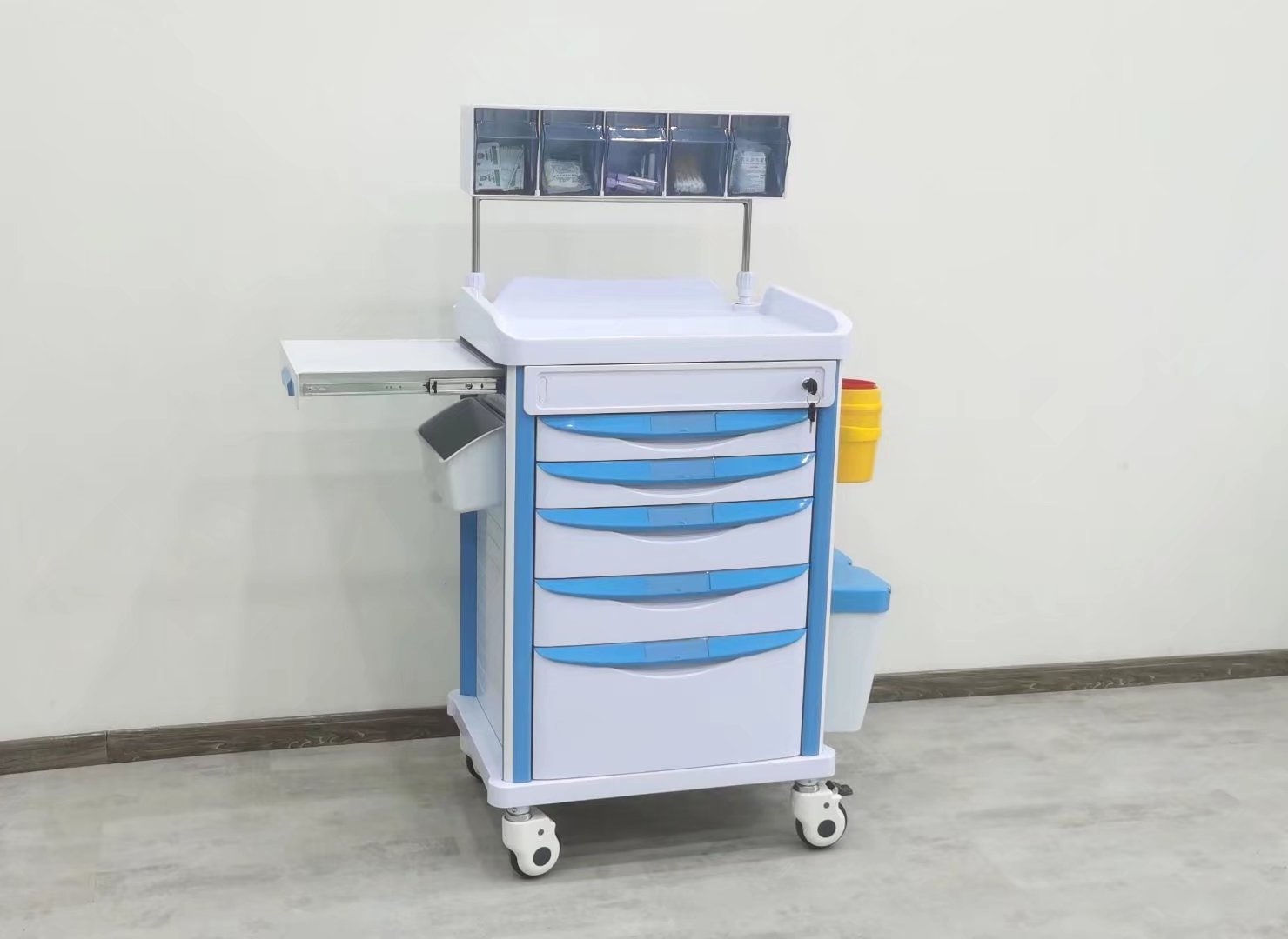 Hot Selling ABS Plastic Anesthesia Cart Used In Hospital Durable And Easy To Move Anesthesia Trolley Cheap Medical Trolley