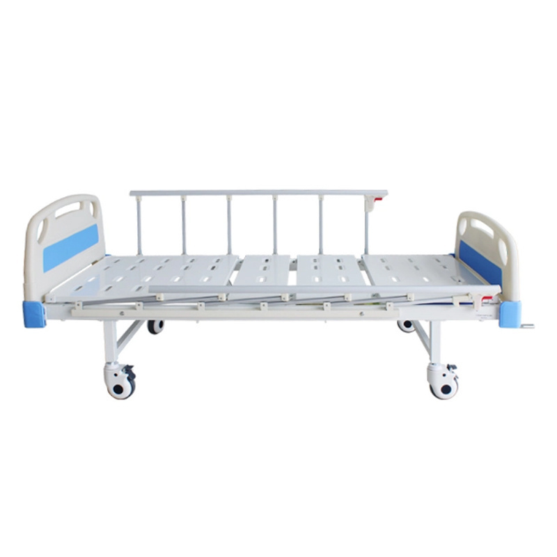 2 Cranks 2 Function Manual Hospital Medical Nursing Bed with Foldable Side Rails Function Adjustable Medical Manual Hospital Bed