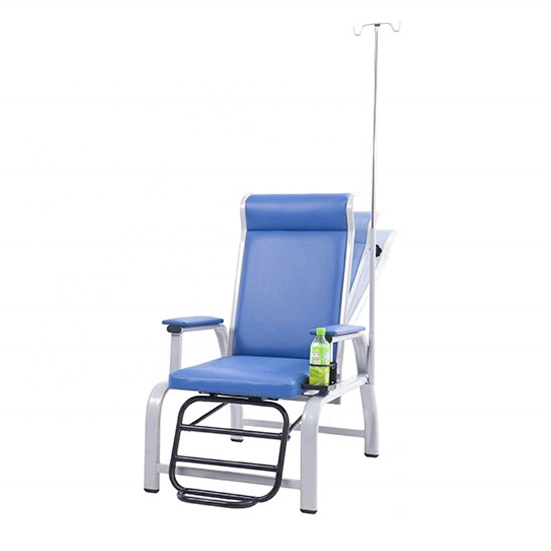 Manufacturer Sale Cheap Medical Manual Chair Foldable Manual Elderly Reclining Waiting Chair Patient Transfusion Infusion Chair