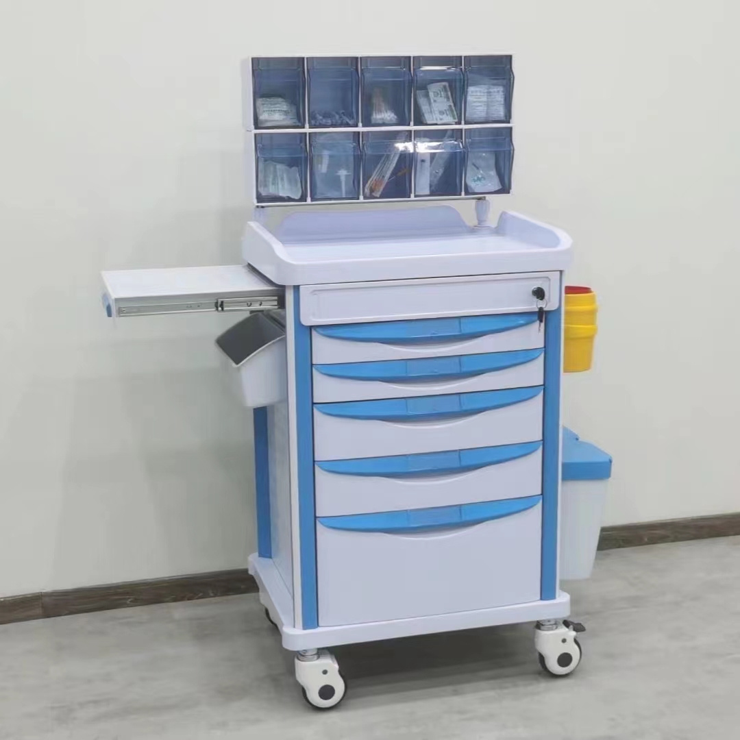 Hot Selling ABS Plastic Anesthesia Cart Used In Hospital Durable And Easy To Move Anesthesia Trolley Cheap Medical Trolley