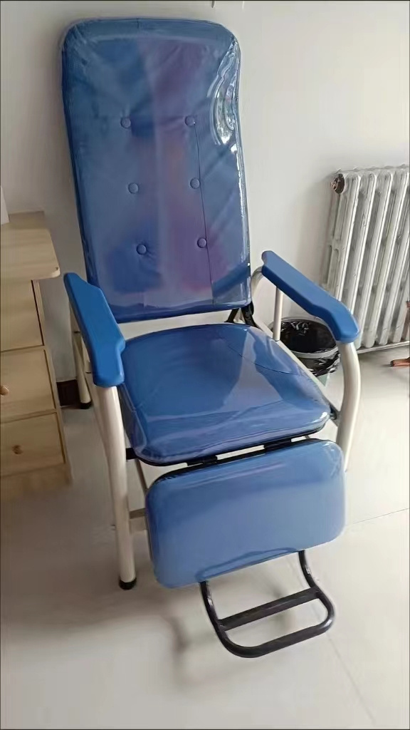 Manufacturer Sale Cheap Medical Manual Chair Foldable Manual Elderly Reclining Waiting Chair Patient Transfusion Infusion Chair