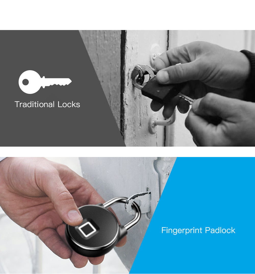 New Smart App Fingerprint Padlock/Smart Alarm Finger print Pad lock/Smart Fingerprint Padlock