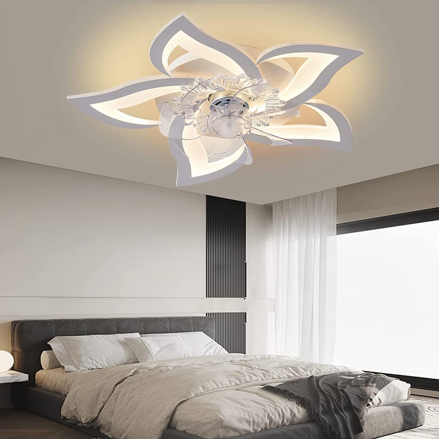 Acrylic flower shape indoor lighting led living room bedroom ceiling light LED ceiling fan lights