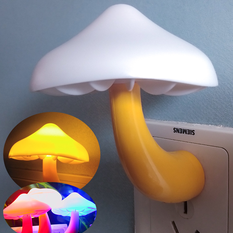 New Cute Mushroom Shape Bedroom Lamp Plug In Wall Lamp Automatic Sensor LED Night Light For Children Baby Christmas Gifts