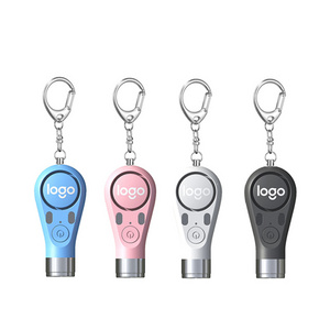 Multi Color Portable Small Mini Torch Key Chain Super Bright USB Rechargeable LED Flashlight with SOS Self Defense Alarm