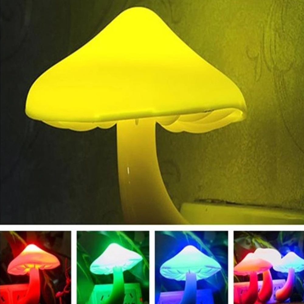 New Cute Mushroom Shape Bedroom Lamp Plug In Wall Lamp Automatic Sensor LED Night Light For Children Baby Christmas Gifts