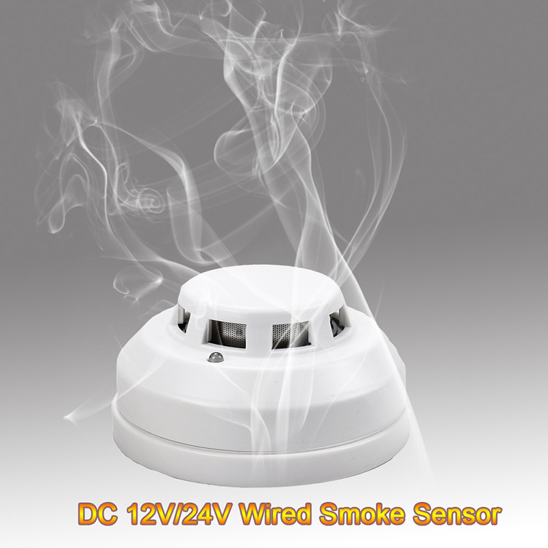 12/24V DC Power Supply Home Security CO Sensor Smoke Alarm 2 4 Wire Photoelectric Smoke Detector for Fire Alarm System