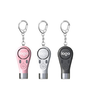 Factory Supply Camping 140DB LED Pocket Emergency Alarm Keychain USB Powered Rechargeable Mini Torch Flashlight Keychain