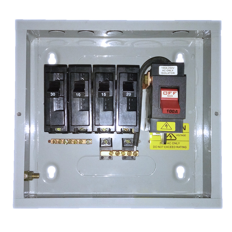 Panel board 4 way mcb distribution box with main switch electrical equipments supplies