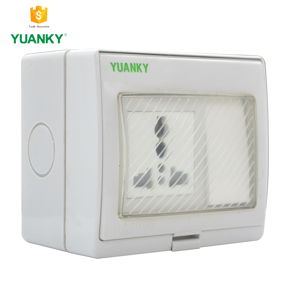 YUANKY Socket Waterproof with 2 gang 3 pin wall switch socket waterproof outlet cover